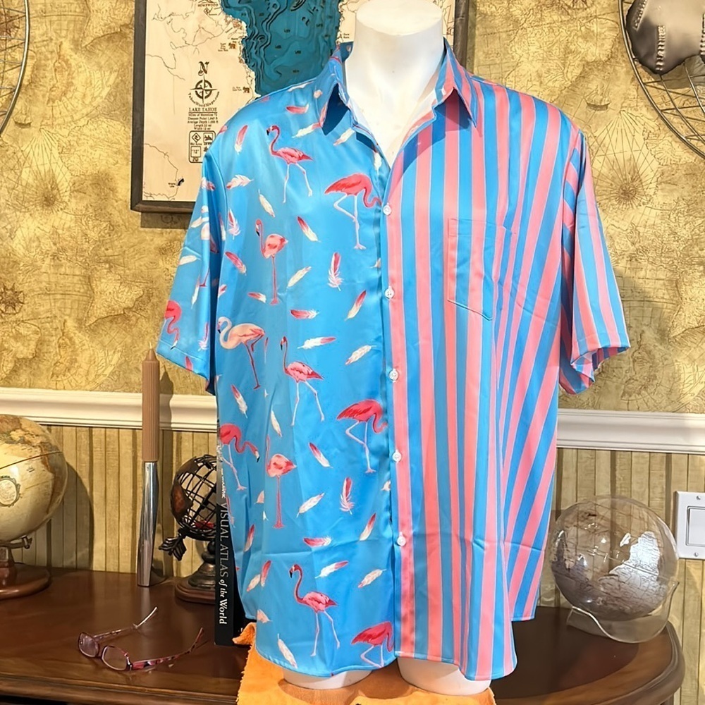Flamingo Button Down. NWT 3XL, May run small